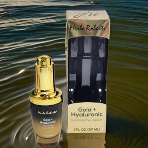 Gold + Hyaluronic Hydrating Face Serum — Gold/Black